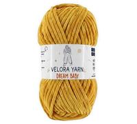 Velora Dream Baby 100% Polyester Chenille Yarn Soft Thick Chunky Yarn Skein 100g 120m, Machine Washable for Knitting&Crochet Blanket, Amigurumi, Scarf, Hat,Sweater,Plushies (Dirty Mustard)