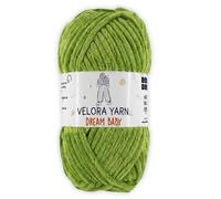 Velora Dream Baby 100% Polyester Chenille Yarn Soft Thick Chunky Yarn Skein 100g 120m, Machine Washable for Knitting&Crochet Blanket, Amigurumi, Scarf, Hat,Sweater,Plushies (Grass Green)