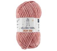 Velora Dream Baby 100% Polyester Chenille Yarn Soft Thick Chunky Yarn Skein 100g 120m, Machine Washable for Knitting&Crochet Blanket, Amigurumi, Scarf, Hat,Sweater,Plushies (Powder)