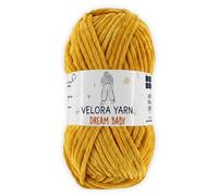 Velora Dream Baby 100% Polyester Chenille Yarn Soft Thick Chunky Yarn Skein 100g 120m, Machine Washable for Knitting&Crochet Blanket, Amigurumi, Scarf, Hat,Sweater,Plushies (Mustard)