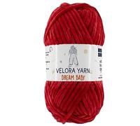 Velora Dream Baby 100% Polyester Chenille Yarn Soft Thick Chunky Yarn Skein 100g 120m, Machine Washable for Knitting&Crochet Blanket, Amigurumi, Scarf, Hat,Sweater,Plushies (Ruby)