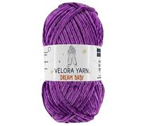 Velora Dream Baby 100% Polyester Chenille Yarn Soft Thick Chunky Yarn Skein 100g 120m, Machine Washable for Knitting&Crochet Blanket, Amigurumi, Scarf, Hat,Sweater,Plushies (Purple)