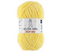 Velora Dream Baby 100% Polyester Chenille Yarn Soft Thick Chunky Yarn Skein 100g 120m, Machine Washable for Knitting&Crochet Blanket, Amigurumi, Scarf, Hat,Sweater,Plushies (Yellow)