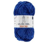 Velora Dream Baby 100% Polyester Chenille Yarn Soft Thick Chunky Yarn Skein 100g 120m, Machine Washable for Knitting&Crochet Blanket, Amigurumi, Scarf, Hat,Sweater,Plushies (Sax Blue)