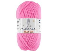 Velora Dream Baby 100% Polyester Chenille Yarn Soft Thick Chunky Yarn Skein 100g 120m, Machine Washable for Knitting&Crochet Blanket, Amigurumi, Scarf, Hat,Sweater,Plushies (Neon Light Pink)