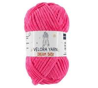 Velora Dream Baby 100% Polyester Chenille Yarn Soft Thick Chunky Yarn Skein 100g 120m, Machine Washable for Knitting&Crochet Blanket, Amigurumi, Scarf, Hat,Sweater,Plushies (Dark Suger Pink)