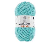 Velora Dream Baby 100% Polyester Chenille Yarn Soft Thick Chunky Yarn Skein 100g 120m, Machine Washable for Knitting&Crochet Blanket, Amigurumi, Scarf, Hat,Sweater,Plushies (Teal)