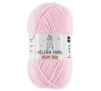 Velora Dream Baby 100% Polyester Chenille Yarn Soft Thick Chunky Yarn Skein 100g 120m, Machine Washable for Knitting&Crochet Blanket, Amigurumi, Scarf, Hat,Sweater,Plushies (Baby Pink (Light))