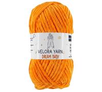 Velora Dream Baby 100% Polyester Chenille Yarn Soft Thick Chunky Yarn Skein 100g 120m, Machine Washable for Knitting&Crochet Blanket, Amigurumi, Scarf, Hat,Sweater,Plushies (Orange)