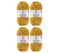 Velora Dream Baby Chenille Yarn Soft Thick Chunky Yarn Skein 100g 120m, Machine Washable for Knitting&Crochet Blanket, Amigurumi, Scarf, Hat,Sweater,Plushies (VY023-Dirty Mustard, Pack of 4)