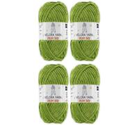 Velora Dream Baby Chenille Yarn Soft Thick Chunky Yarn Skein 100g 120m, Machine Washable for Knitting&Crochet Blanket, Amigurumi, Scarf, Hat,Sweater,Plushies (VY032-Grass Green, Pack of 4)