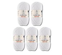 Velora Dream Baby Chenille Yarn Soft Thick Chunky Yarn Skein 100g 120m, Machine Washable for Knitting&Crochet Blanket, Amigurumi, Scarf, Hat,Sweater,Plushies (VY001-White, Pack of 5)