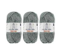 Velora Dream Baby Chenille Yarn Soft Thick Chunky Yarn Skein 100g 120m, Machine Washable for Knitting&Crochet Blanket, Amigurumi, Scarf, Hat,Sweater,Plushies (VY005-Dark Gray, Pack of 3)