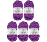 Velora Dream Baby Chenille Yarn Soft Thick Chunky Yarn Skein 100g 120m, Machine Washable for Knitting&Crochet Blanket, Amigurumi, Scarf, Hat,Sweater,Plushies (VY040-Purple, Pack of 5)