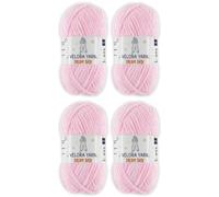 Velora Dream Baby Chenille Yarn Soft Thick Chunky Yarn Skein 100g 120m, Machine Washable for Knitting&Crochet Blanket, Amigurumi, Scarf, Hat,Sweater,Plushies (VY004-Baby Pink (Light), Pack of 4)