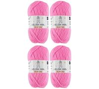 Velora Dream Baby Chenille Yarn Soft Thick Chunky Yarn Skein 100g 120m, Machine Washable for Knitting&Crochet Blanket, Amigurumi, Scarf, Hat,Sweater,Plushies (VY048-Neon Light Pink, Pack of 4)