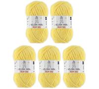 Velora Dream Baby Chenille Yarn Soft Thick Chunky Yarn Skein 100g 120m, Machine Washable for Knitting&Crochet Blanket, Amigurumi, Scarf, Hat,Sweater,Plushies (VY009-Yellow, Pack of 5)