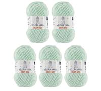 Velora Dream Baby Chenille Yarn Soft Thick Chunky Yarn Skein 100g 120m, Machine Washable for Knitting&Crochet Blanket, Amigurumi, Scarf, Hat,Sweater,Plushies (VY003-Mint Green, Pack of 5)