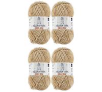 Velora Dream Baby Chenille Yarn Soft Thick Chunky Yarn Skein 100g 120m, Machine Washable for Knitting&Crochet Blanket, Amigurumi, Scarf, Hat,Sweater,Plushies (VY008-Beige (Dark), Pack of 4)