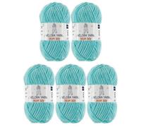 Velora Dream Baby Chenille Yarn Soft Thick Chunky Yarn Skein 100g 120m, Machine Washable for Knitting&Crochet Blanket, Amigurumi, Scarf, Hat,Sweater,Plushies (VY013-Teal, Pack of 5)