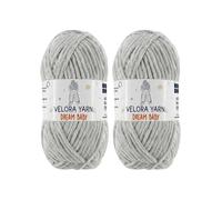 Velora Dream Baby Chenille Yarn Soft Thick Chunky Yarn Skein 100g 120m, Machine Washable for Knitting&Crochet Blanket, Amigurumi, Scarf, Hat,Sweater,Plushies (VY042-Gunmetal, Pack of 2)