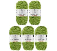 Velora Dream Baby Chenille Yarn Soft Thick Chunky Yarn Skein 100g 120m, Machine Washable for Knitting&Crochet Blanket, Amigurumi, Scarf, Hat,Sweater,Plushies (VY032-Grass Green, Pack of 5)