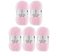 Velora Dream Baby Chenille Yarn Soft Thick Chunky Yarn Skein 100g 120m, Machine Washable for Knitting&Crochet Blanket, Amigurumi, Scarf, Hat,Sweater,Plushies (VY004-Baby Pink (Light), Pack of 5)