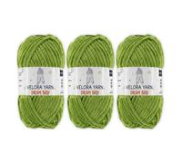 Velora Dream Baby Chenille Yarn Soft Thick Chunky Yarn Skein 100g 120m, Machine Washable for Knitting&Crochet Blanket, Amigurumi, Scarf, Hat,Sweater,Plushies (VY032-Grass Green, Pack of 3)