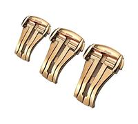 VELORE 16mm 18mm 20mm Black Rose Gold Deployment Watch Buckle For Omega Leather Strap Rubber Band Silver Steel Folding Clasp Gift Tools(Rose 1,20mm)