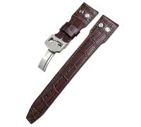 VELORE 20mm 21mm 22mm Real Leather Rivets Watchband For IWC SPITFIRE Big Pilot's Watch IW5009 Cowhide Strap(Brown brown bamboo 2,20mm)