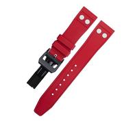 VELORE 20MM 21MM Nature Fluororubber FKM Rubber With Rivet Watchband For IWC Strap Big Pilot Mark Portugieser Soft Wristband(Red2,22MM)
