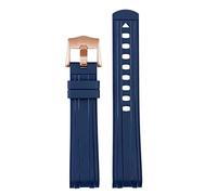 VELORE 20mm 22mm Rubber Watchband For Omega SEAMASTER 003 007 PLANET OCEAN AT150 Pin Buckle Silicone Strap Watch Band Bracelet(Blue White,20mm)
