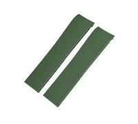VELORE 21mm 20mm 19mm Rubber Silicone Watchband，For Longines Conquest HydroConquest L3 Folding Buckle Black Waterproof Watch Strap(Green,21mm)