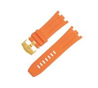 VELORE 28mm Nature Fluorine Soft FKM Rubber Bracelet Accessories Watch Band For AP Strap For Audemars And Piguet Belt 15710/15703 Not Qucik Release(Orange 3)