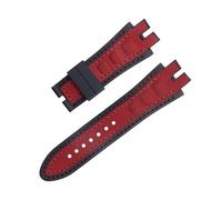 VELORE 28mm Nubuck Leather Belt Silicone Watch Band Accessories ，For Roger Dubuis Strap For EXCALIBUR Series(Red 5)