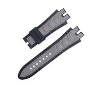 VELORE 28mm Nubuck Leather Belt Silicone Watch Band Accessories ，For Roger Dubuis Strap For EXCALIBUR Series(Gray 3)