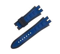 VELORE 28mm Nubuck Leather Belt Silicone Watch Band Accessories ，For Roger Dubuis Strap For EXCALIBUR Series(Blue 2)