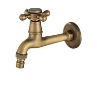 VELORE Antique Bronze Brass Bibcock Faucet - Multi-Use Wall-Mounted Water Tap for Washing Machine, Garden & Bathroom Mop Sink(D)