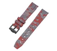 VELORE Camouflage Strap for Omega for Swatch MoonSwatch Curved End Silicone Rubber Bracelet Men Women Sport Watch Band Accessorie 20mm(Mosaic dark red02)
