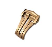 VELORE Deployment Watch Buckle Folding Clasp 16mm 18mm 20mm for Omega Leather Strap Rubber Band 316L Steel Black Silver Accessories(Rose style 2,20mm)