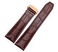 VELORE First Layer Calfskin Strap For MAURICE LACROIX Eliros Watchband Cow Genuine Leather Leather Bands 20mm 22mm With Folding Buckle(Brown rose gold,22mm)