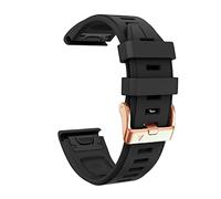 VELORE For Garmin Fenix 7S/5S Plus/6S/5S/Instinct 2S/D2, Quick Fit Soft Silicone Strap With Rose Gold Buckle For Women Man Breathable Waterproof Wristband Accessory(Black,Instinct 2S)