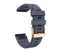 VELORE For Garmin Fenix 7S/5S Plus/6S/5S/Instinct 2S/D2, Quick Fit Soft Silicone Strap With Rose Gold Buckle For Women Man Breathable Waterproof Wristband Accessory(Navy,Fenix 6S 6S Pro)