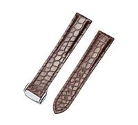 VELORE Genuine Leather Band Alligator For Omega Seamaster Speedmaster 300,300M,600,007 Watch Strap 18mm To 24mm Crocodile Leather Strap For Men's And Women's(Brown-silver,21mm)