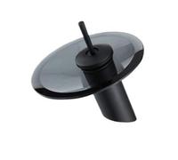 VELORE Matte Black Art Glass Waterfall Basin Faucet, All-Copper Single Hole Mixer Tap for Countertop Installation(A)
