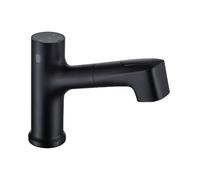 VELORE Modern Brass Sensor Basin Faucet - Pull-Out Smart Touch, Hot/Cold Mixer, Touchless Washbasin Tap(Matte Black)