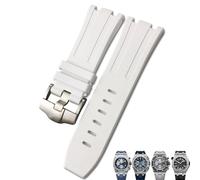 VELORE Natural Resin Fluorine Rubber 28mm Watchband Replacement For Audemars Royal Oak Piguet Offshore For AP Watch Strap(White,28mm)