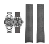 VELORE Watch Accessories Band for Comas Diving Series L37814 L3.781 Mechanical Men Rubber Watch Strap 21mm Bracelet(Grey no buckle,19mm)