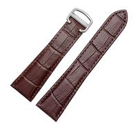 VELORE Watch Strap For Cartier Tank Genuine Leather Watch Band Men's Claire Leather Belt London Solo Mechanical Watch Accessories 25mm(Brown-Silver,22mm)