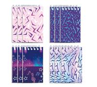 Velorin 12-Pack Purple Demon Small Notebook Set Kpop Party Bag Filler, A5 Spiral Notebook with 4 Styles, Smooth Writing Journal Notebook for School and Office